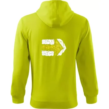 Pánská mikina Párová turistická značka žlutá - Mikina s kapucí na zip trendy zipper - 3XL ( Limetková )