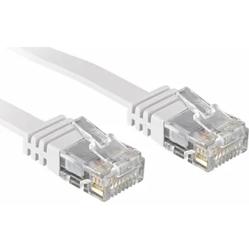 Počítač Lindy Patchkabel Cat6 Flachband ungeschirmt weiß 1,00 m (47501)
