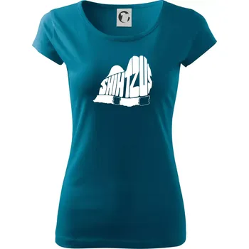 Dámské oblečení Shih-tzu - nápis v těle - Dámské triko Pure - L ( Petrolejová )