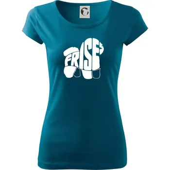 Dámské tričko Bišonek - fries nápis v těle - Dámské triko Pure - M ( Petrolejová )