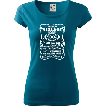 Dámské tričko Vintage Etiketa - 2009 - Dámské triko Pure - 2XL ( Petrolejová )