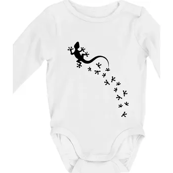 Kojenecký body Geocaching Gekoni - Body kojenecké s dlouhým rukávem - Dlouhý r. do 3 měs ( Bílá )