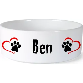 Miska pro psa Miska pro psa se jménem Ben (Keramická miska na krmivo pro psy)