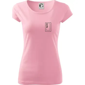 Dámské tričko Queen of hearts - Dámské triko Pure - S ( Růžová )