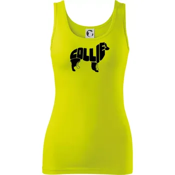 Border kolie písmo v těle - Dámské tílko - M ( Limetková )