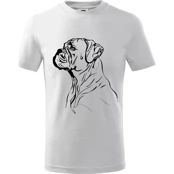 Chlapecké tričko Boxer černá kresba - Tričko dětské bavlněné - 98 cm / 2 roky ( Bílá )