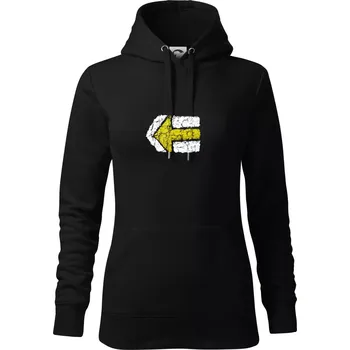 Dámská mikina Párová turistická značka žlutá - Mikina dámská Cape s kapucí - S ( Černá )