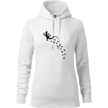 Dámská mikina Geocaching Gekoni - Mikina dámská Cape s kapucí - XS ( Bílá )