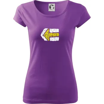 Dámské tričko Párová turistická značka žlutá - Dámské triko Pure - L ( Fialová )