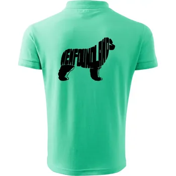 Pánská košile Novofundlandský pes - nápis v tělě - Polokošile pánská Pique Polo 203 - 3XL ( Mátová )