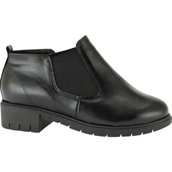 Dámská zimní obuv Dámské zimní kotníkové boty kožené De Plus černé 9820-K-LARA zateplené na široké chodidlo - 43