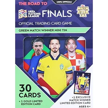 Karetní hra 2022/23 Topps Match Attax 101 The Road to UEFA Nations League Finals Green Tin Box