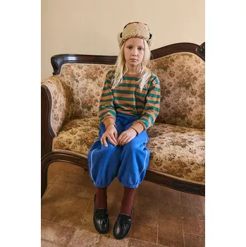 Chlapecké tričko Dětské bavlněné tričko s dlouhým rukávem Tinycottons STRIPES SLEEVE KNIT TEE AW25.019 zelená 77X, vel. 98