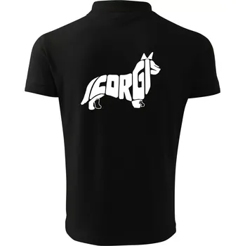 Pánská košile Corgi - nápis v těle - Polokošile pánská Pique Polo 203 - 2XL ( Černá )