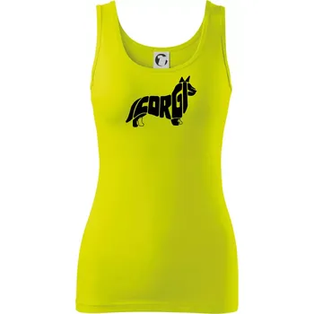 Corgi - nápis v těle - Dámské tílko - XS ( Limetková )