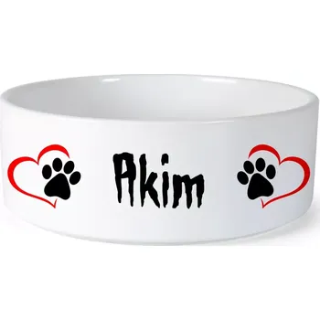 Miska pro psa Miska pro psa se jménem Akim (Keramická miska na krmivo pro psy)
