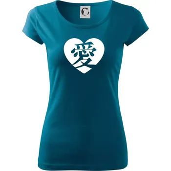 Láska japonština čínština - Dámské triko Pure - 3XL ( Petrolejová )