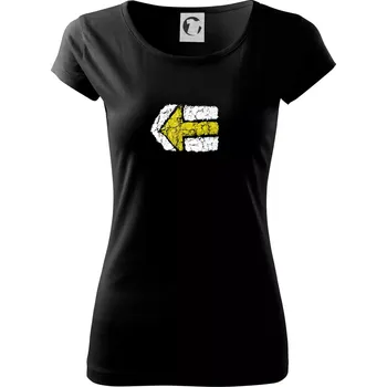 Dámské tričko Párová turistická značka žlutá - Dámské triko Pure - 3XL ( Černá )