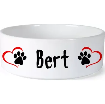 Miska pro psa Miska pro psa se jménem Bert (Keramická miska na krmivo pro psy)