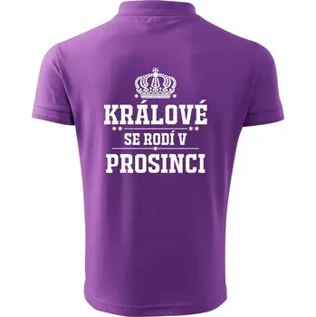 Pánská košile Králové se rodí v prosinci - Polokošile pánská Pique Polo 203 - 3XL ( Fialová )
