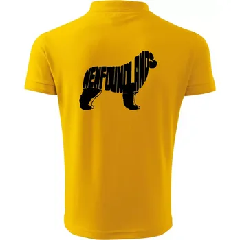 Pánská košile Novofundlandský pes - nápis v tělě - Polokošile pánská Pique Polo 203 - 2XL ( Žlutá )