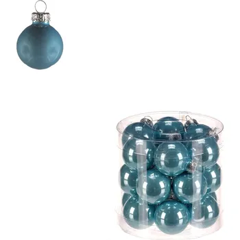 Kulaté skleněné ozdoby - pr. 3 cm, sv. modré, cena za balení (18 ks) - VAK143-3