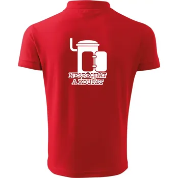 Pánská košile Nespěchat a kouřit - Polokošile pánská Pique Polo 203 - S ( Červená )