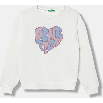 Chlapecká mikina Dětská bavlněná mikina United Colors of Benetton 3J68C10Q0.G.seasonal bílá 00X, vel. 130