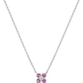 Náhrdelník Náhrdelník s diamantem a růžovými safíry Divine Bloom