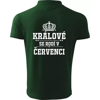 Pánská košile Králové se rodí v červenci - Polokošile pánská Pique Polo 203 - 2XL ( Lahvově zelená )