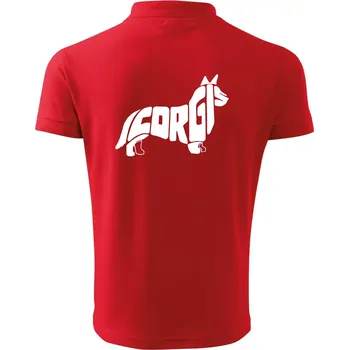 Pánská košile Corgi - nápis v těle - Polokošile pánská Pique Polo 203 - L ( Červená )