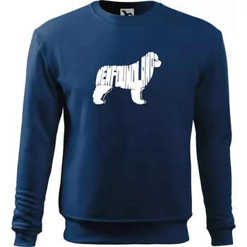 Pánská mikina Novofundlandský pes - nápis v tělě - Mikina Essential pánská - 3XL ( Půlnoční modrá )