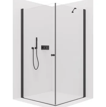 CERANO Sprchový kout Antelo L/P černá mat, transparent sklo 100x70 křídlový