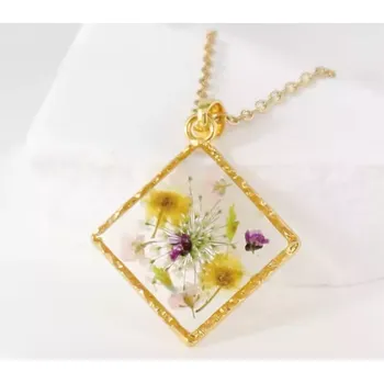 Náhrdelník Náhrdelník s pravými květy – kolekce Florea yellow