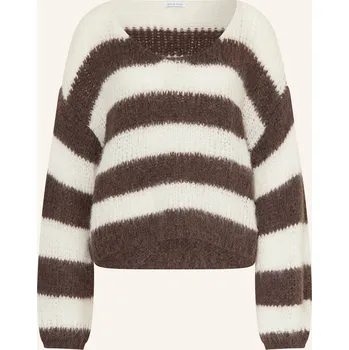 Dámský svetr Mrs & Hugs Dámský Svetr S Alpakou, bílá / tmavě hnědá, 38