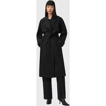 Dámský kabát Bavlněný trenčkot AllSaints CADENCE W004OD černá 99X, vel. 42
