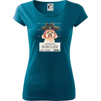 Dámské tričko Lump a darebák pudl - Dámské triko Pure - M ( Petrolejová )