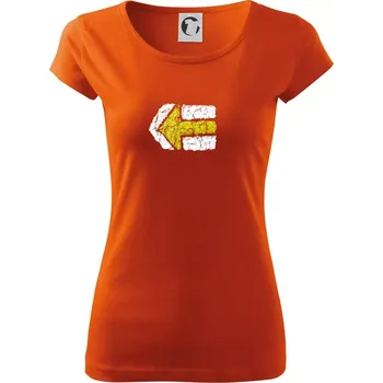 Dámské tričko Párová turistická značka žlutá - Dámské triko Pure - M ( Oranžová )