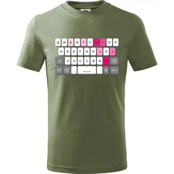 Klávesnice miluju tě - Tričko dětské bavlněné - 98 cm / 2 roky ( Khaki )