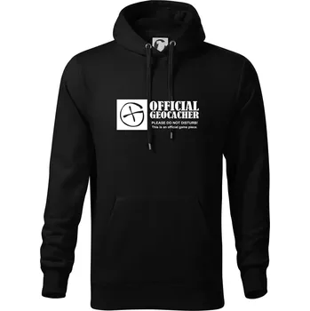 Pánská mikina Official geocacher - Mikina pánská Cape s kapucí - 5XL ( Černá )