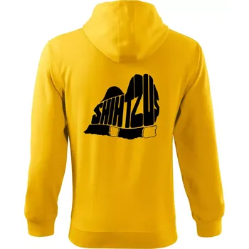 Pánská mikina Shih-tzu - nápis v těle - Mikina s kapucí na zip trendy zipper - L ( Žlutá )