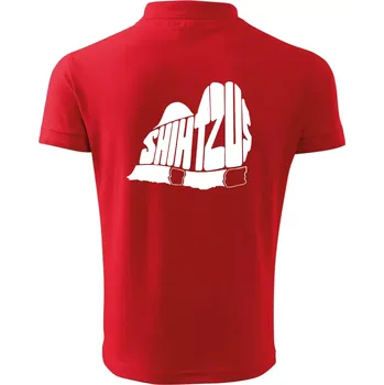Pánská košile Shih-tzu - nápis v těle - Polokošile pánská Pique Polo 203 - M ( Červená )