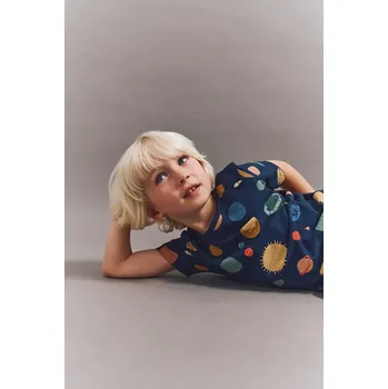 Chlapecké tričko Dětské bavlněné tričko Liewood Apia Printed Shortsleeve T-shirt tmavomodrá barva, LW20355 LW20355.9BYA 59X, vel. 86-92