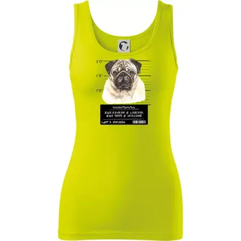 Dámské tričko Lump a darebák mopsík - Dámské tílko - 2XL ( Limetková )