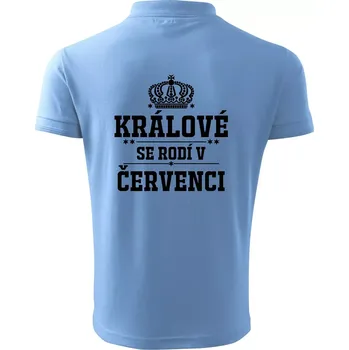Pánská košile Králové se rodí v červenci - Polokošile pánská Pique Polo 203 - 4XL ( Pyžamově světlá modrá )