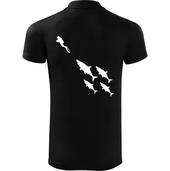 Pánská košile Potápěč žraloci - Polokošile Victory sportovní (dresovina) - 3XL ( Černá )