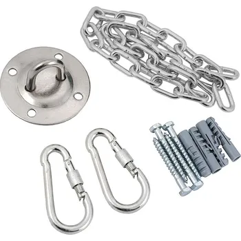 Zahradní nábytek Kotvící sada s řetězem pro zavěšení houpacích sítí, houpaček, stínících plachet, brazilských křesel, karabina 10x100mm.