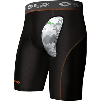 Pánské kraťasy Kompresní šortky se suspenzorem Shock Doctor AirCore Cup Black Senior L