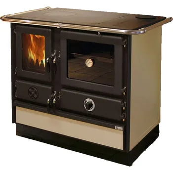 Sporák na tuhá paliva Sporák na tuhá paliva s výměníkem MBS THERMO MAGNUM PLUS krémový - pravý