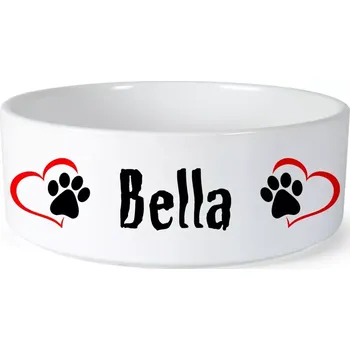 Miska pro psa Miska pro psa se jménem Bella (Keramická miska na krmivo pro psy)